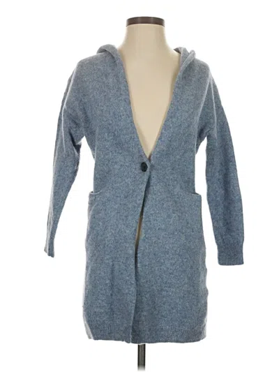Pre-owned Uniqlo Wool Cardigan Sweater In Blue