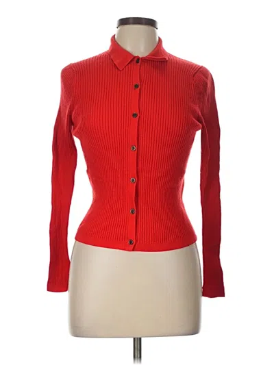 Pre-owned Uniqlo Wool Cardigan Sweater In Red