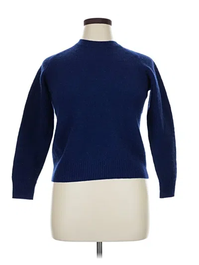 Pre-owned Uniqlo Wool Pullover Sweater In Blue