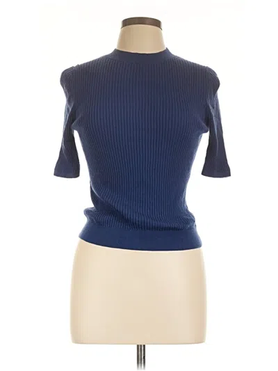 Pre-owned Uniqlo Wool Pullover Sweater In Blue