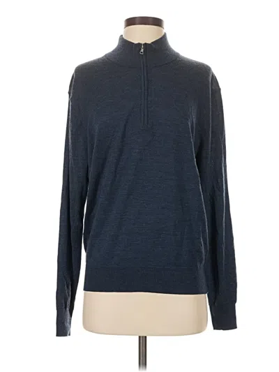 Pre-owned Uniqlo Wool Pullover Sweater In Blue