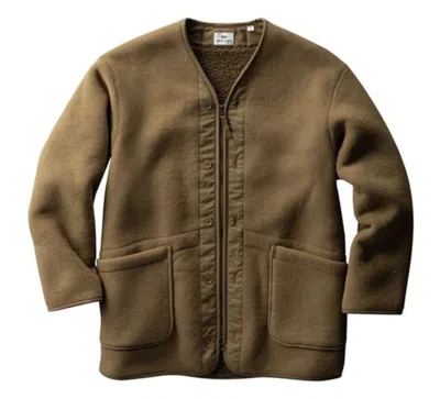 Pre-owned Uniqlo X Engineered Garments Fleece Collarless Coat (japanese Sizing) In Brown