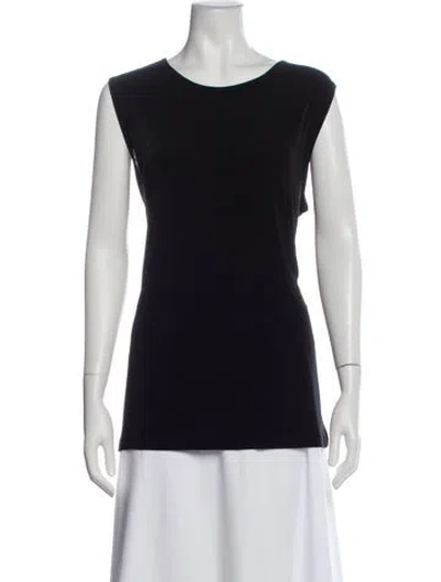 Pre-owned Unique Crew Neck Sleeveless Top In Blue