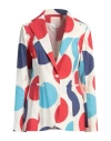 Unique Edition Woman Blazer Red Size 8 Cotton, Linen In Red