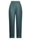 Unique Edition Woman Pants Deep Teal Size 6 Virgin Wool, Viscose, Silk In Green
