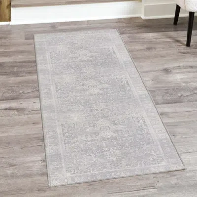 Unique Loom Abstract Machine Woven Chenille Area Rug In Gray