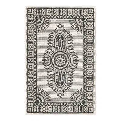 Unique Loom Abtract Machine Made Power Loom Polypropylene Plastic Indoor / Outdoor Area Rug In White/gray In White;gray