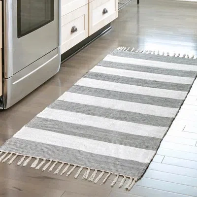 Unique Loom Carlotta Southwestern Handmade Braided Cotton Area Rug In Ivory In Gray