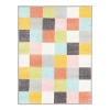 Unique Loom Checkered Machine Woven Polypropylene Plastic Rug In Multi
