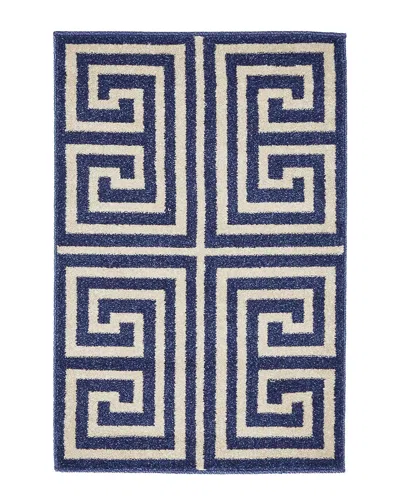 Unique Loom Greek Key Machine-made Rug In Blue