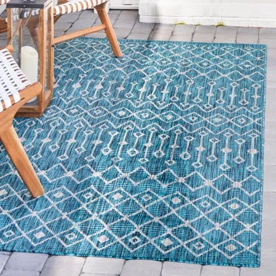 Unique Loom Harlee Southwestern Blue/gray Indoor / Outdoor Area Rug