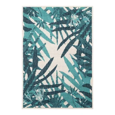 Unique Loom Indoor/outdoor Botanical Area Rug In Blue