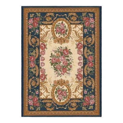 Unique Loom Indoor/outdoor Traditional Area Rug In Blue;pink;ivory