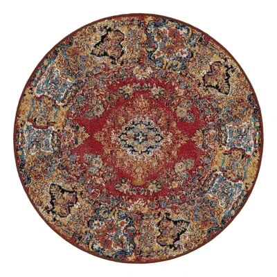 Unique Loom Indoor/outdoor Traditional Area Rug In Red