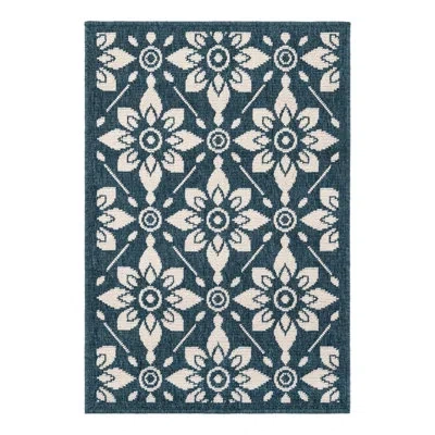 Unique Loom Indoor/outdoor Trellis Area Rug In Blue;navy