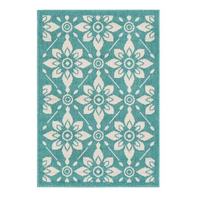 Unique Loom Indoor/outdoor Trellis Area Rug In Teal
