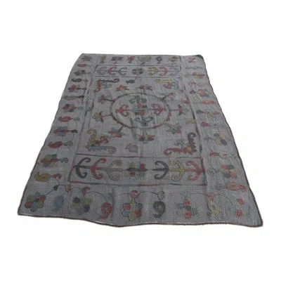 Unique Loom Kilim Suzani Graphite Gray Rug