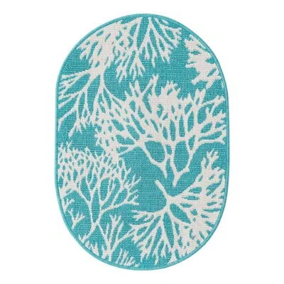 Unique Loom Outdoor Coastal Indoor/outdoor Area Rug In Teal