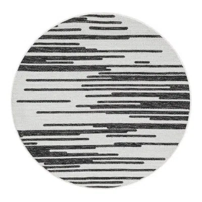 Unique Loom Outdoor Modern Indoor/outdoor Area Rug In Black;white