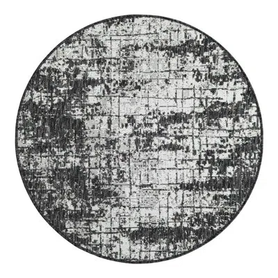 Unique Loom Outdoor Modern Indoor/outdoor Area Rug In Black;white
