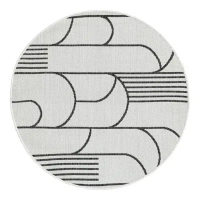 Unique Loom Outdoor Modern Indoor/outdoor Area Rug In Black;white