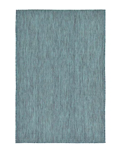 Unique Loom Outdoor Solid Machine-made Indoor/outdoor Rug In Blue
