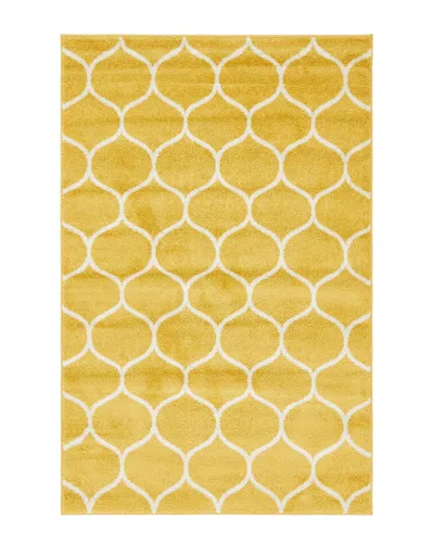 Unique Loom Rounded Machine-made Rug In Yellow