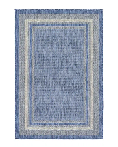 Unique Loom Soft Border Indoor/outdoor Rug In Blue