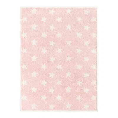 Unique Loom Whimsy Stars Baby Pink/ivory Kid Rug