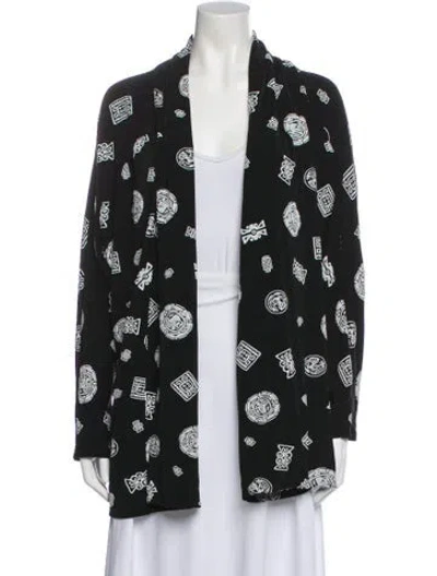 Pre-owned Unique Printed Blazer In Black