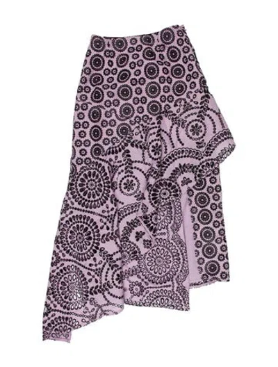 Pre-owned Unique Printed Midi Length Skirt In Purple