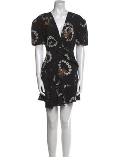 Pre-owned Unique Silk Mini Dress In Black