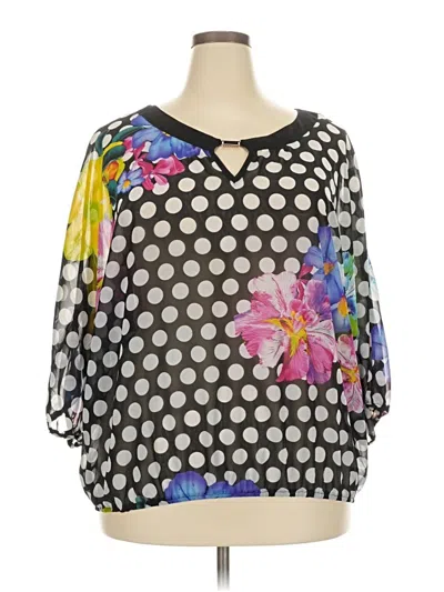 Pre-owned Unique Spectrum 3/4 Sleeve Blouse In Black