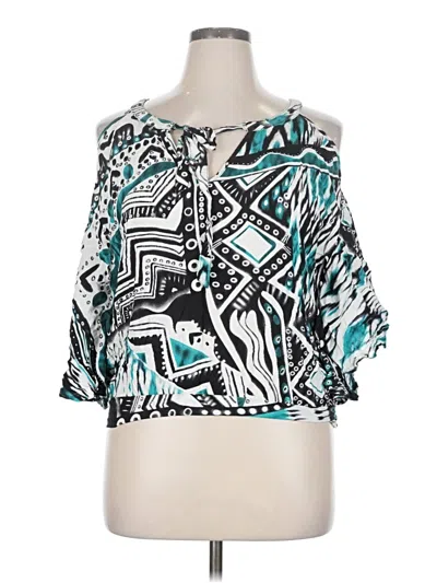 Pre-owned Unique Spectrum 3/4 Sleeve Blouse In Blue