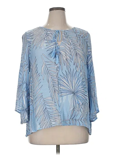 Pre-owned Unique Spectrum 3/4 Sleeve Blouse In Blue