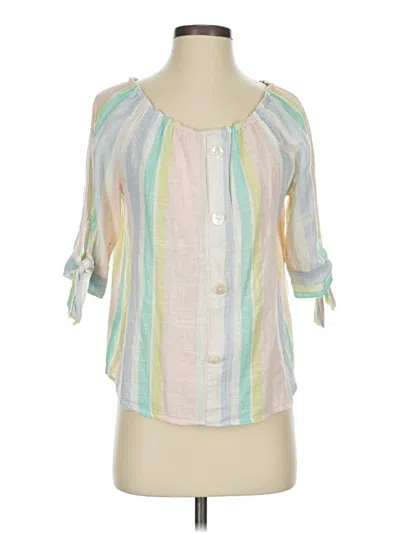 Pre-owned Unique Spectrum 3/4 Sleeve Blouse In White