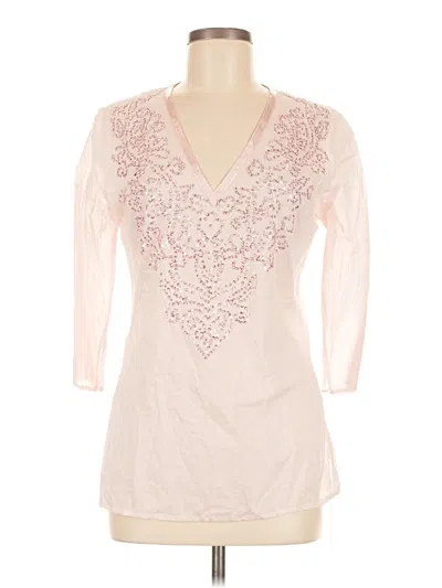 Pre-owned Unique Spectrum 3/4 Sleeve Blouse In White