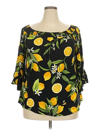 Pre-owned Unique Spectrum 3/4 Sleeve Blouse In Yellow