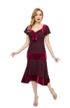Unique Vintage 1920s Wilshire Flapper Day Dress In Burgundy