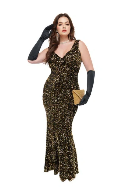 Unique Vintage 1930s Goldwyn Gown In Black & Gold