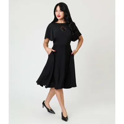 Unique Vintage 1930s Swing Dress In Black