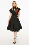 Unique Vintage 1940s Baltimore Swing Dress In Black
