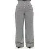 Unique Vintage 1940s Buttoned Wide Leg Trousers In Grey