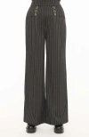 Unique Vintage 1940s Ginger Wide Leg Pants In Black & White Pinstripe