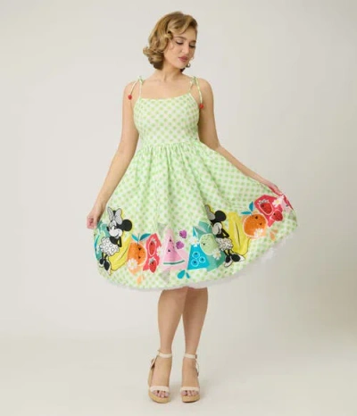 Unique Vintage 1950s Bobbie Swing Dress In Green