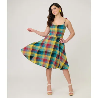 Unique Vintage 1950s Bobbie Swing Dress In Multi