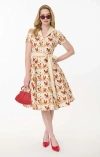 Unique Vintage 1950s Collared Shirt Dress In Neutral
