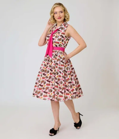Unique Vintage 1950s Edith Swing Dress In Multi