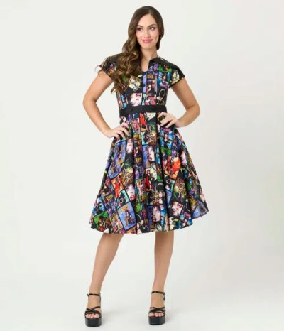 Unique Vintage 1950s Hedda Swing Dress In Multi