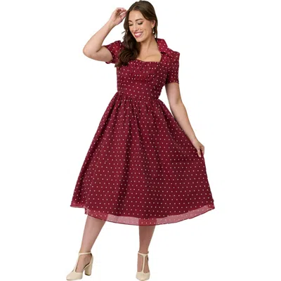 Unique Vintage 1950s Libby Swing Dress In Burgundy